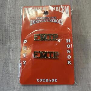 Premier Emblem E.M.T.P. EMTP Paramedic Gold 3/8" Tall Uniform Insignia Pin P2402